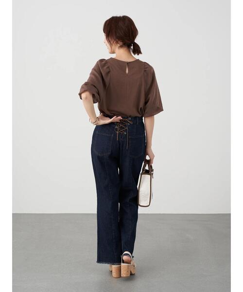 earth music&ecology（アースミュージックアンドエコロジー）の「パフスリーブカットプルオーバー ＊（Tシャツ/カットソー・レディース・ミント/ブラック/オフホワイト/ブラウン・FREE）」の21枚目の写真