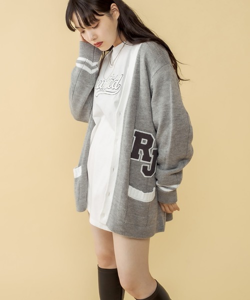 RASVOA(ラスボア)の「RJレタードカーディガン(カーディガン/ボレロ・レディース・グレー/ブラック・FREE)」の1枚目の写真