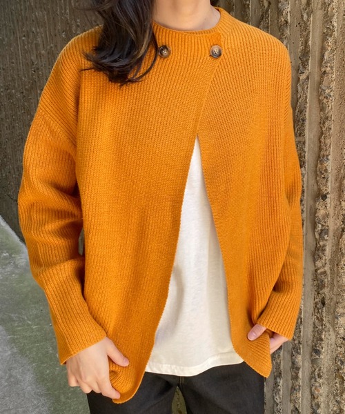 ABITOKYO(アビトーキョー)の「フロントダブルボタンデザインカーディガン(カーディガン/ボレロ・レディース・ブラウン/ベージュ/アイボリー/ブラック/キャメル/チャコールグレー/ブルーグレー/ダークパープル・FREE)」の8枚目の写真