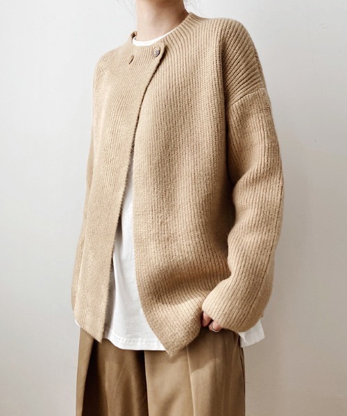 ABITOKYO(アビトーキョー)の「フロントダブルボタンデザインカーディガン(カーディガン/ボレロ・レディース・ブラウン/ベージュ/アイボリー/ブラック/キャメル/チャコールグレー/ブルーグレー/ダークパープル・FREE)」の13枚目の写真