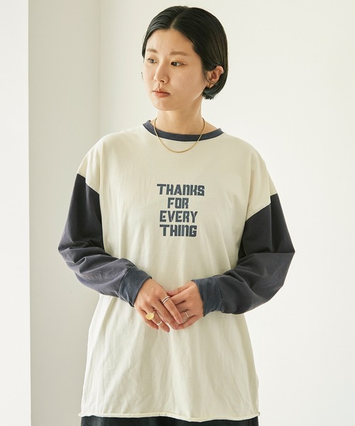 nitca（ニトカ）の「スワイスワイ天竺 ロンT（Tシャツ/カットソー・レディース・ホワイト/ホワイト×ネイビー・FREE）」の6枚目の写真