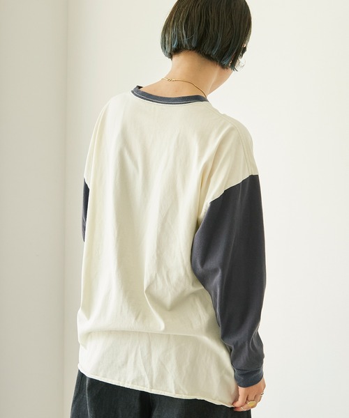 nitca（ニトカ）の「スワイスワイ天竺 ロンT（Tシャツ/カットソー・レディース・ホワイト/ホワイト×ネイビー・FREE）」の18枚目の写真