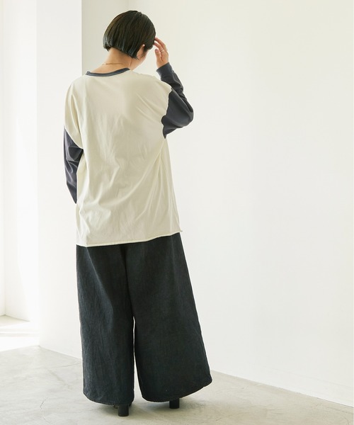 nitca（ニトカ）の「スワイスワイ天竺 ロンT（Tシャツ/カットソー・レディース・ホワイト/ホワイト×ネイビー・FREE）」の22枚目の写真