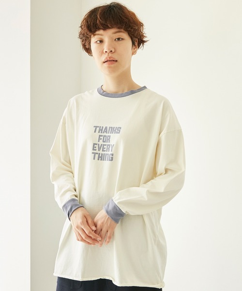 nitca（ニトカ）の「スワイスワイ天竺 ロンT（Tシャツ/カットソー・レディース・ホワイト/ホワイト×ネイビー・FREE）」の11枚目の写真