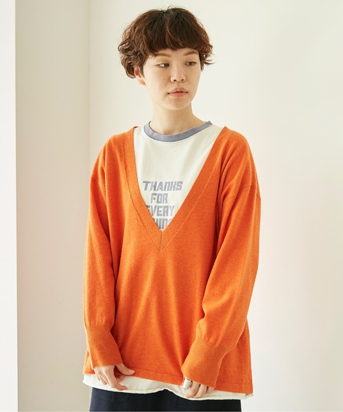 nitca（ニトカ）の「スワイスワイ天竺 ロンT（Tシャツ/カットソー・レディース・ホワイト/ホワイト×ネイビー・FREE）」の20枚目の写真