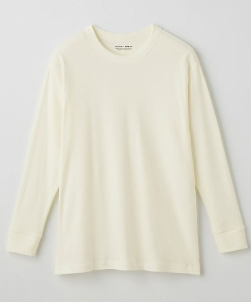 BODY WILD(ボディーワイルド)の「BODYWILD/ボディワイルド クルーネックロングスリーブ アウターTシャツ・保温(Tシャツ/カットソー・メンズ・ホワイト/ブラック・MEDIUM/LARGE)」の6枚目の写真
