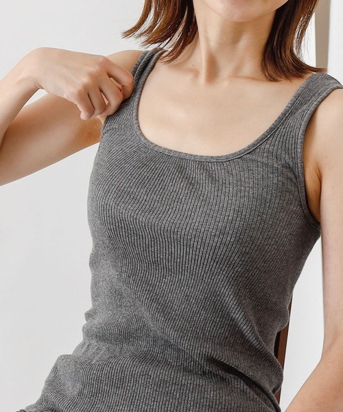 COLONY 2139（コロニートゥーワンスリーナイン）の「丸胴テレコタンクトップ（タンクトップ・レディース・オフホワイト/ブラック/チャコールグレー・MEDIUM/LARGE）」の8枚目の写真