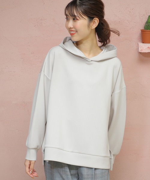 Honeys（ハニーズ）の「きれいめパーカー（パーカー・レディース・ブラック/パープル/オリーブ/アイボリー/モカ/ブルー系その他/グレイッシュベージュ・LL/S/M/L）」の5枚目の写真