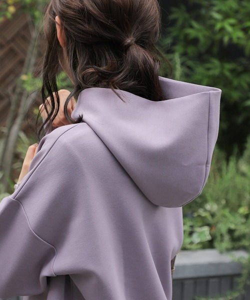 Honeys（ハニーズ）の「きれいめパーカー（パーカー・レディース・ブラック/パープル/オリーブ/アイボリー/モカ/ブルー系その他/グレイッシュベージュ・LL/S/M/L）」の9枚目の写真