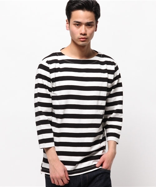 WEGO（ウィゴー）の「WEGO/スタンダードバスク7分袖シャツ（Tシャツ/カットソー・メンズ・オフホワイト/ブラック/ブルー/ターコイズブルー/ネイビー/レッド・LARGE/MEDIUM）」の21枚目の写真