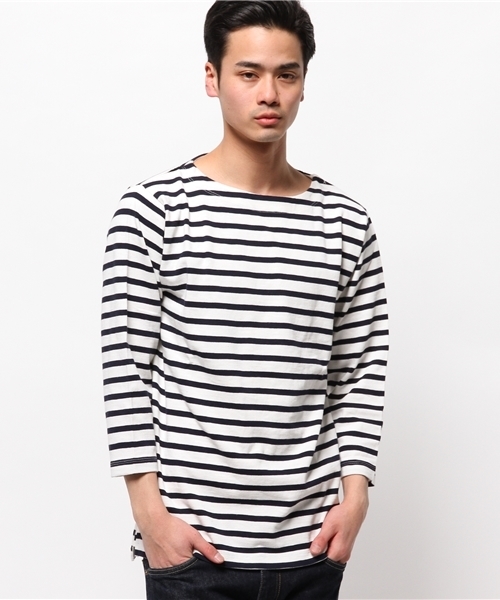 WEGO（ウィゴー）の「WEGO/スタンダードバスク7分袖シャツ（Tシャツ/カットソー・メンズ・オフホワイト/ブラック/ブルー/ターコイズブルー/ネイビー/レッド・LARGE/MEDIUM）」の15枚目の写真