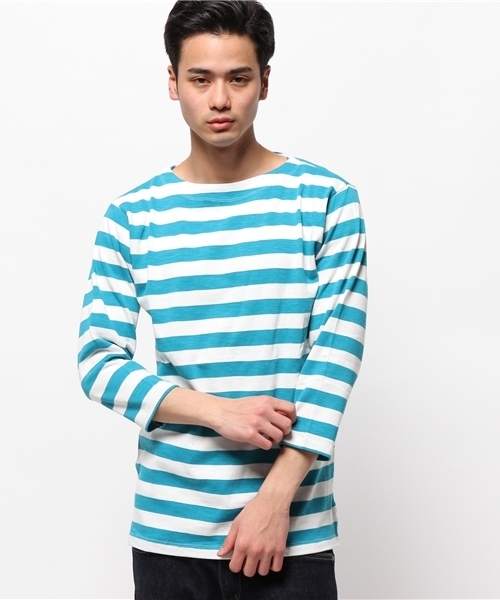 WEGO（ウィゴー）の「WEGO/スタンダードバスク7分袖シャツ（Tシャツ/カットソー・メンズ・オフホワイト/ブラック/ブルー/ターコイズブルー/ネイビー/レッド・LARGE/MEDIUM）」の16枚目の写真