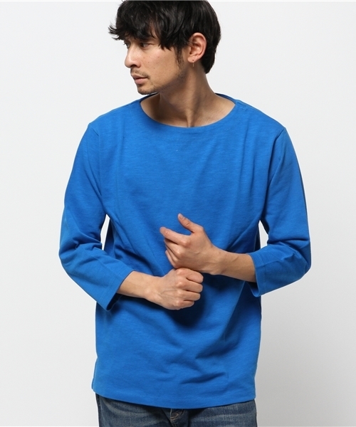 WEGO（ウィゴー）の「WEGO/スタンダードバスク7分袖シャツ（Tシャツ/カットソー・メンズ・オフホワイト/ブラック/ブルー/ターコイズブルー/ネイビー/レッド・LARGE/MEDIUM）」の17枚目の写真