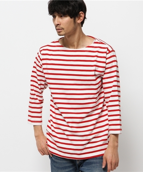 WEGO（ウィゴー）の「WEGO/スタンダードバスク7分袖シャツ（Tシャツ/カットソー・メンズ・オフホワイト/ブラック/ブルー/ターコイズブルー/ネイビー/レッド・LARGE/MEDIUM）」の18枚目の写真