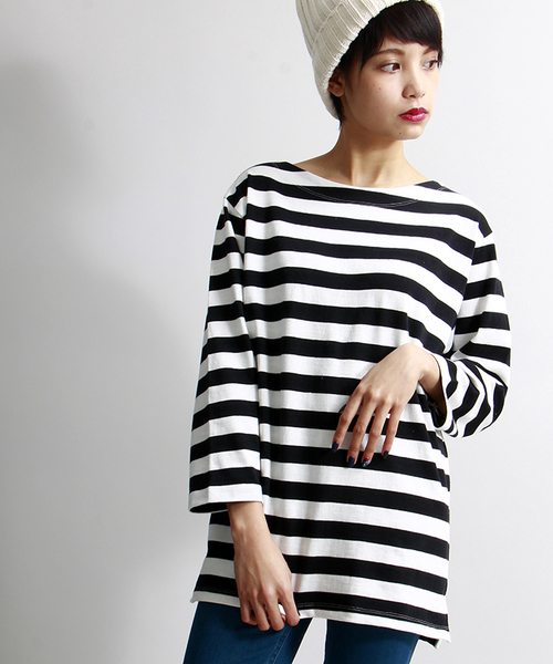 WEGO（ウィゴー）の「WEGO/スタンダードバスク7分袖シャツ（Tシャツ/カットソー・メンズ・オフホワイト/ブラック/ブルー/ターコイズブルー/ネイビー/レッド・LARGE/MEDIUM）」の19枚目の写真