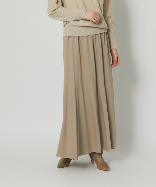 RIVE DROITE（リヴドロワ）の「軽やかで上品な素材が女性らしさを演出　ツイルロングスカート（スカート・レディース・ベージュ/チャコールグレー・36/38）」の22枚目の写真