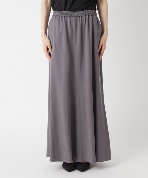 RIVE DROITE（リヴドロワ）の「軽やかで上品な素材が女性らしさを演出　ツイルロングスカート（スカート・レディース・ベージュ/チャコールグレー・36/38）」の5枚目の写真