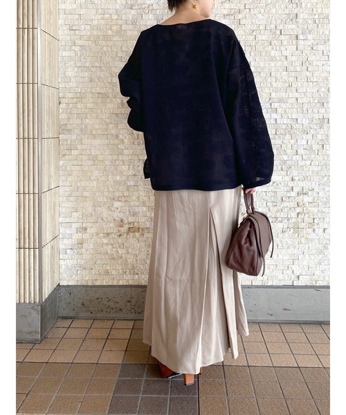 RIVE DROITE（リヴドロワ）の「軽やかで上品な素材が女性らしさを演出　ツイルロングスカート（スカート・レディース・ベージュ/チャコールグレー・36/38）」の13枚目の写真