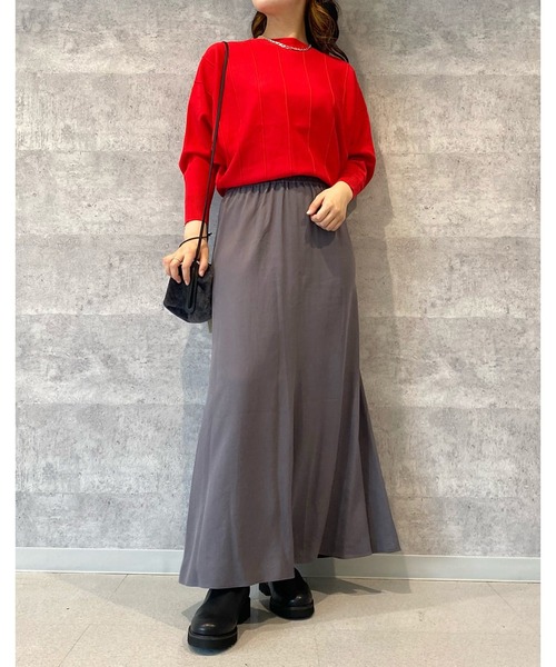 RIVE DROITE（リヴドロワ）の「軽やかで上品な素材が女性らしさを演出　ツイルロングスカート（スカート・レディース・ベージュ/チャコールグレー・36/38）」の16枚目の写真