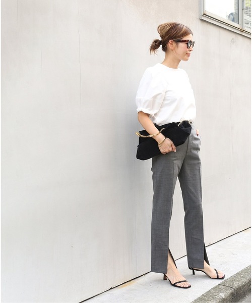 CINOH（チノ）の「【CINOH/チノ】 SLIT パンツ（その他パンツ・レディース・チャコールグレー・34/38/36）」の2枚目の写真