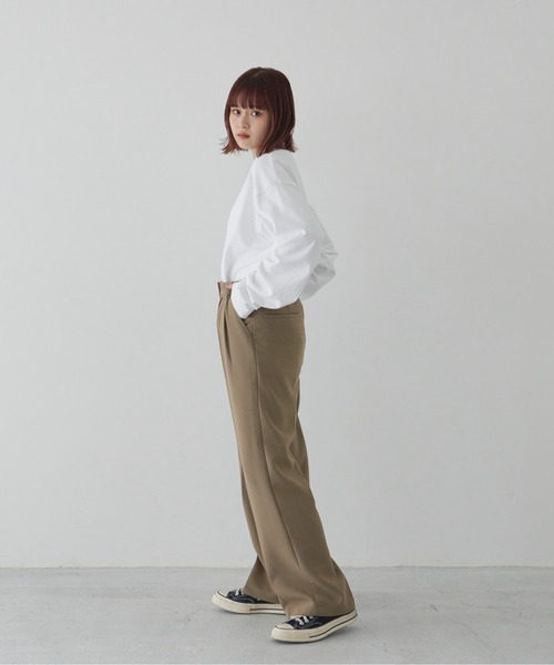 flaner（フラネ）の「ルーズスラックスパンツ【ユニセックス対応/セットアップ可】（その他パンツ・レディース・ベージュ/ブラウン・SMALL/MEDIUM/LARGE）」の18枚目の写真