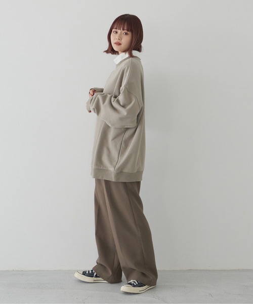 flaner（フラネ）の「ルーズスラックスパンツ【ユニセックス対応/セットアップ可】（その他パンツ・レディース・ベージュ/ブラウン・SMALL/MEDIUM/LARGE）」の20枚目の写真