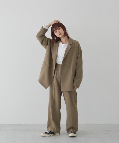 flaner（フラネ）の「ルーズスラックスパンツ【ユニセックス対応/セットアップ可】（その他パンツ・レディース・ベージュ/ブラウン・SMALL/MEDIUM/LARGE）」の5枚目の写真