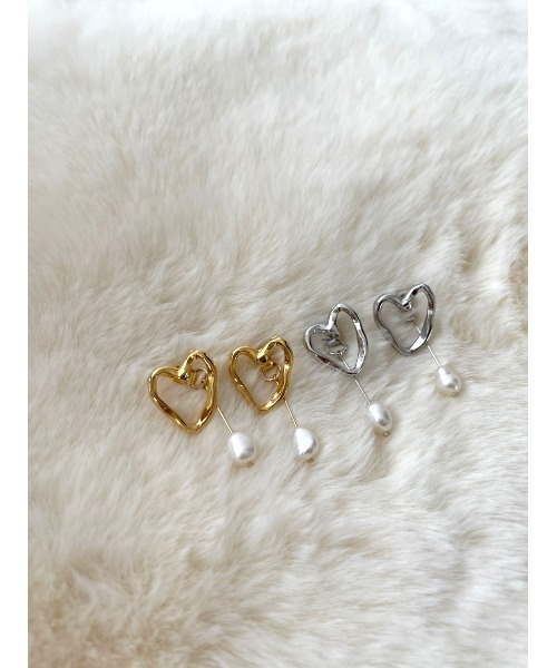 mou(モウ)の「ハート型バックパールピアス(ピアス(両耳用)・レディース・シルバー/ゴールド・FREE)」の16枚目の写真