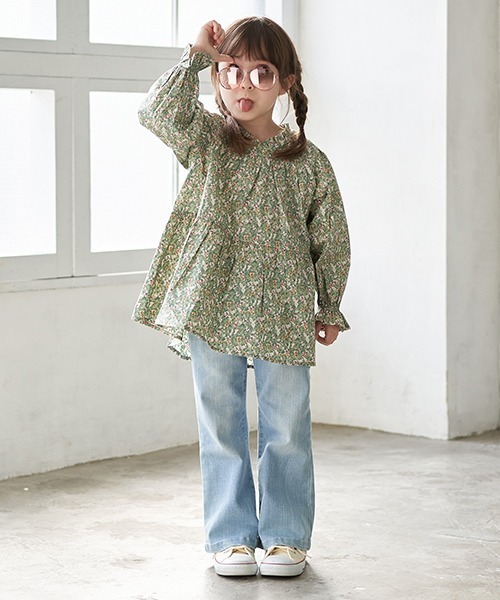 b・ROOM（ビールーム）の「花柄ティアードチュニックブラウス（シャツ/ブラウス・キッズ・アイボリー/グリーン/ピンク・120cm/130cm/90cm/110cm/100cm）」の16枚目の写真
