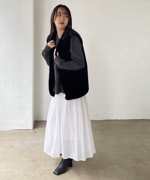 Shelly island（シェリーアイランド）の「エコファーベスト（ベスト・レディース・ブラック/ベージュ・M）」の20枚目の写真