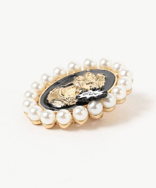Ray BEAMS（レイビームス）の「guriguri / カメオ パール ブローチ（ブローチ/コサージュ・レディース・ブラック・ONE SIZE）」の3枚目の写真