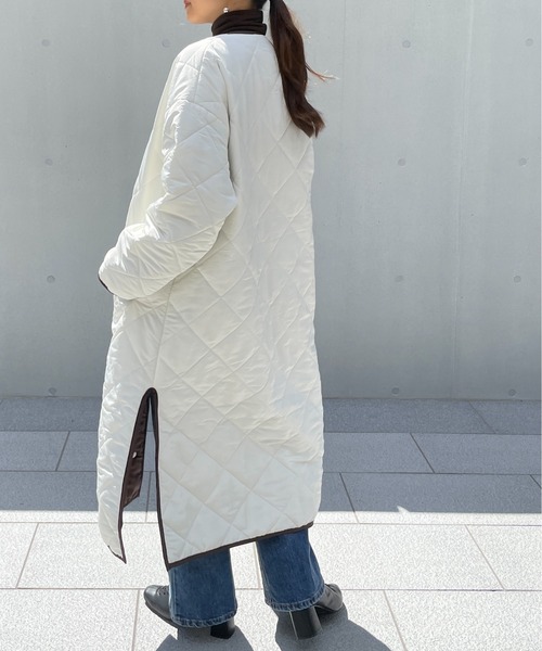 StyleSea（スタイルシー）の「キルティングリバーシブルコート（ノーカラーコート・レディース・アイボリー/ブラウン/ベージュ/ブラック/モカ・FREE）」の13枚目の写真