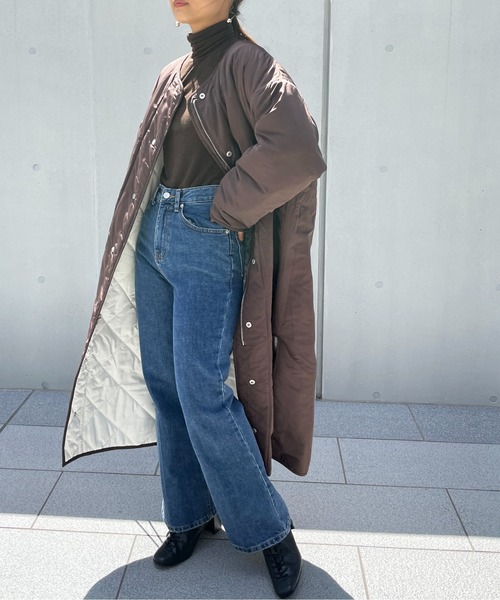 StyleSea（スタイルシー）の「キルティングリバーシブルコート（ノーカラーコート・レディース・アイボリー/ブラウン/ベージュ/ブラック/モカ・FREE）」の21枚目の写真