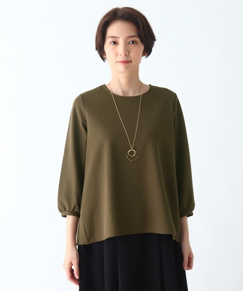 DRESKIP（ドレスキップ）の「◆ネックレス付きバックティアードプルオーバー（シャツ/ブラウス・レディース・ダークブラウン/ライトパープル/ライトグレー/ブラック・04/02/03）」の5枚目の写真