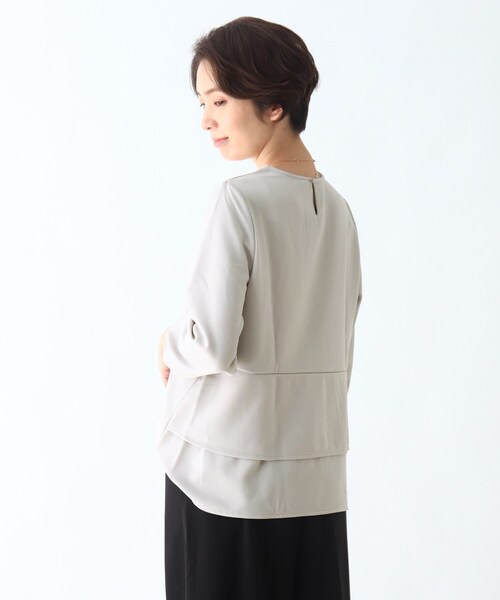 DRESKIP（ドレスキップ）の「◆ネックレス付きバックティアードプルオーバー（シャツ/ブラウス・レディース・ダークブラウン/ライトパープル/ライトグレー/ブラック・04/02/03）」の12枚目の写真