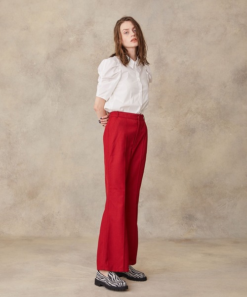 PUBLIC TOKYO（パブリックトウキョウ）の「タフスラックス/フレア（スラックス・レディース・レッド/ブラウン/アイボリー・1/2/3）」の11枚目の写真