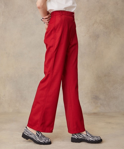 PUBLIC TOKYO（パブリックトウキョウ）の「タフスラックス/フレア（スラックス・レディース・レッド/ブラウン/アイボリー・1/2/3）」の6枚目の写真