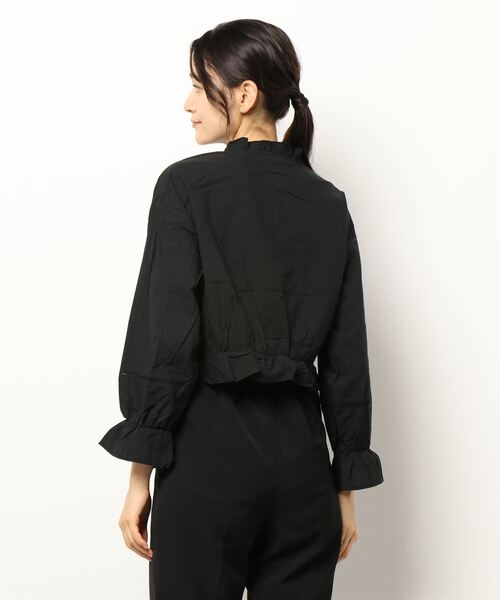 ehka sopo（エヘカソポ）の「ショート丈フリル衿ブラウス（シャツ/ブラウス・レディース・オフホワイト/カーキ/キナリ/ブラック・ﾌﾘ-）」の6枚目の写真