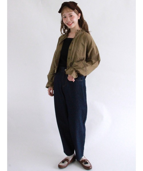 ehka sopo（エヘカソポ）の「ショート丈フリル衿ブラウス（シャツ/ブラウス・レディース・オフホワイト/カーキ/キナリ/ブラック・ﾌﾘ-）」の19枚目の写真