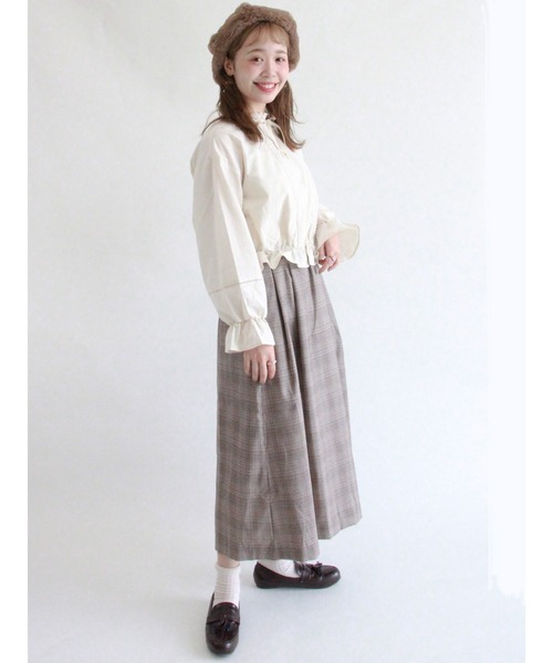 ehka sopo（エヘカソポ）の「ショート丈フリル衿ブラウス（シャツ/ブラウス・レディース・オフホワイト/カーキ/キナリ/ブラック・ﾌﾘ-）」の10枚目の写真