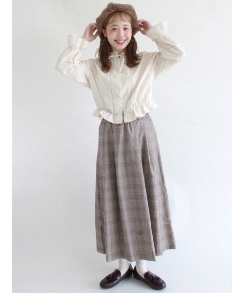 ehka sopo（エヘカソポ）の「ショート丈フリル衿ブラウス（シャツ/ブラウス・レディース・オフホワイト/カーキ/キナリ/ブラック・ﾌﾘ-）」の13枚目の写真