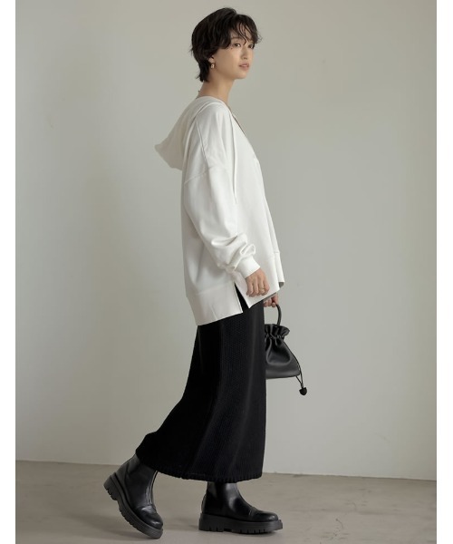 Re:EDIT(リエディ)の「スキッパースウェットパーカー(パーカー・レディース・オフホワイト/ミント/スミクロ/グレイッシュベージュ・MEDIUM/LARGE)」の16枚目の写真