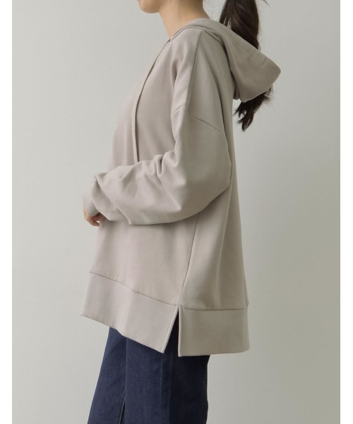 Re:EDIT(リエディ)の「スキッパースウェットパーカー(パーカー・レディース・オフホワイト/ミント/スミクロ/グレイッシュベージュ・MEDIUM/LARGE)」の19枚目の写真