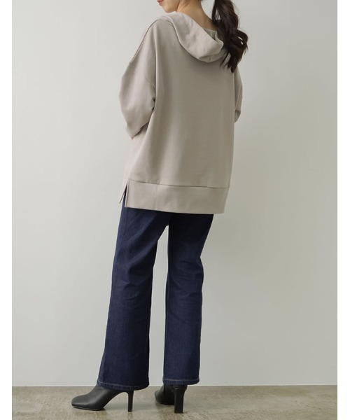 Re:EDIT(リエディ)の「スキッパースウェットパーカー(パーカー・レディース・オフホワイト/ミント/スミクロ/グレイッシュベージュ・MEDIUM/LARGE)」の10枚目の写真