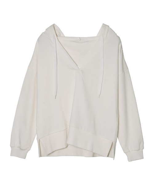 Re:EDIT(リエディ)の「スキッパースウェットパーカー(パーカー・レディース・オフホワイト/ミント/スミクロ/グレイッシュベージュ・MEDIUM/LARGE)」の14枚目の写真