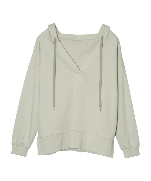 Re:EDIT(リエディ)の「スキッパースウェットパーカー(パーカー・レディース・オフホワイト/ミント/スミクロ/グレイッシュベージュ・MEDIUM/LARGE)」の8枚目の写真