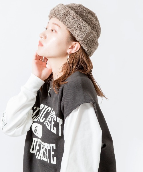 halo commodity（ハロ　コモディティー）の「[HALO COMMODITY/ハロ コモディティー] KUNA ボアフリースキャップ（ハット・レディース・モカ/ブラック/アイボリー・F）」の11枚目の写真