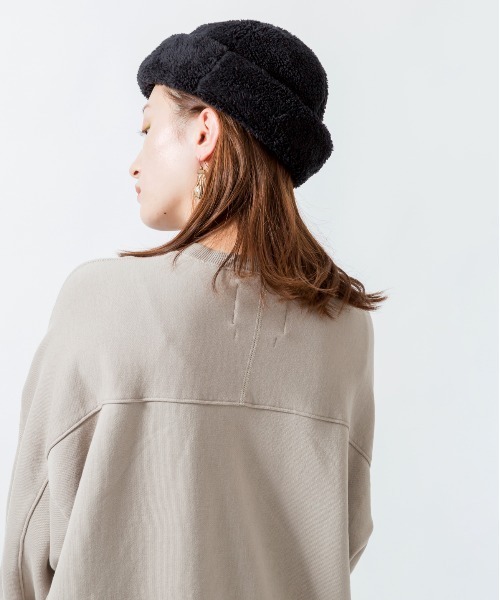 halo commodity（ハロ　コモディティー）の「[HALO COMMODITY/ハロ コモディティー] KUNA ボアフリースキャップ（ハット・レディース・モカ/ブラック/アイボリー・F）」の5枚目の写真