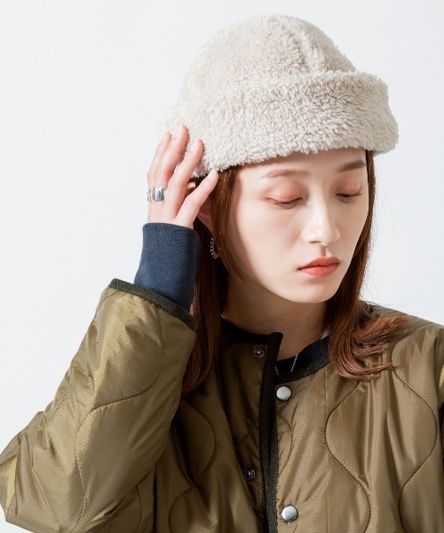 halo commodity（ハロ　コモディティー）の「[HALO COMMODITY/ハロ コモディティー] KUNA ボアフリースキャップ（ハット・レディース・モカ/ブラック/アイボリー・F）」の12枚目の写真