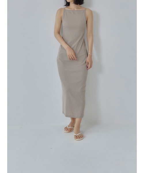 Ayla(アイラ)の「boat neck long cami(ワンピース・レディース・ベージュ/ブラック・FREE)」の5枚目の写真